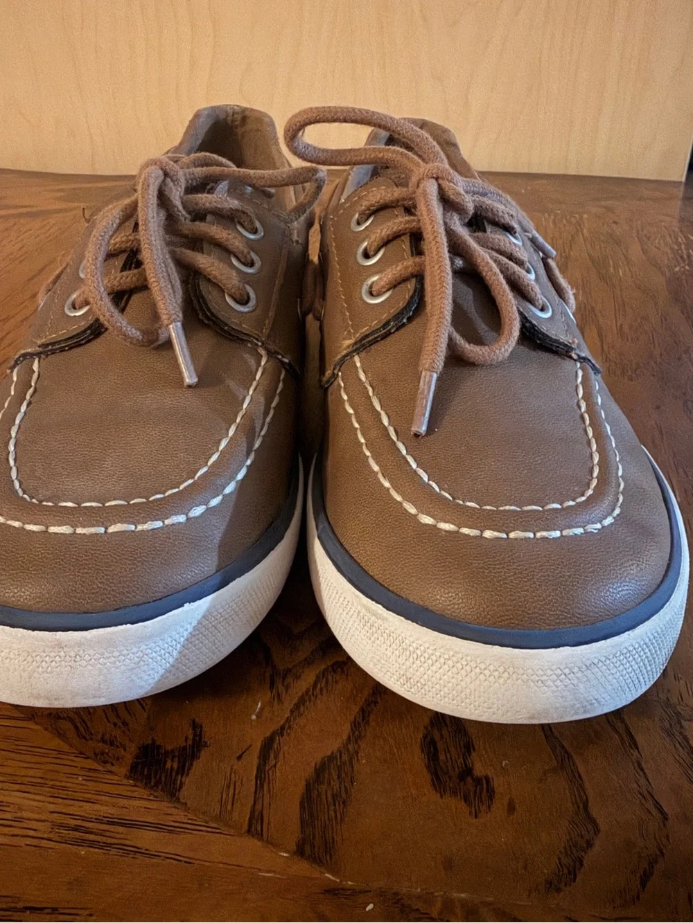 Children's Brown Lace-Up Dress Boat Shoes